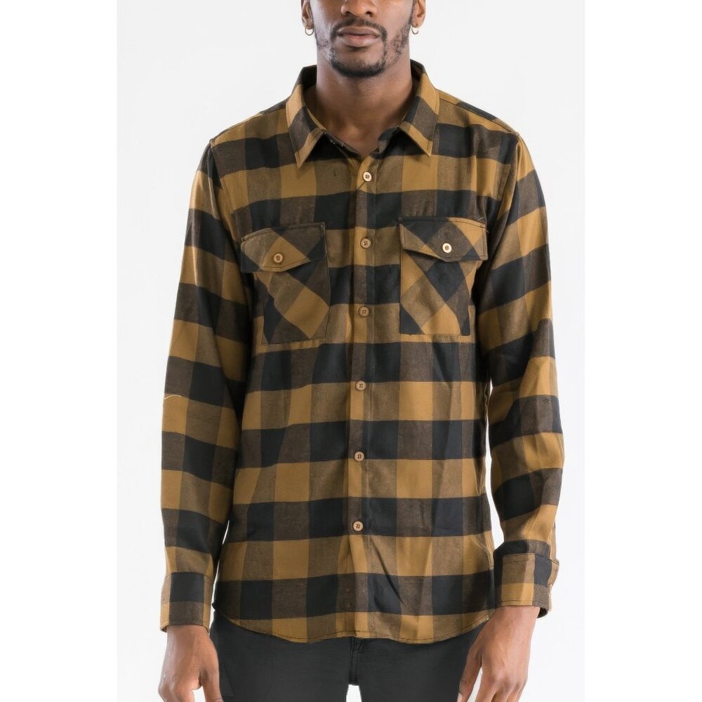 Checkered Long Sleeve Flannel Shirt